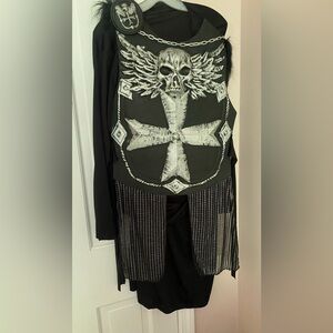 Black Gothic Skull Top with Fringe